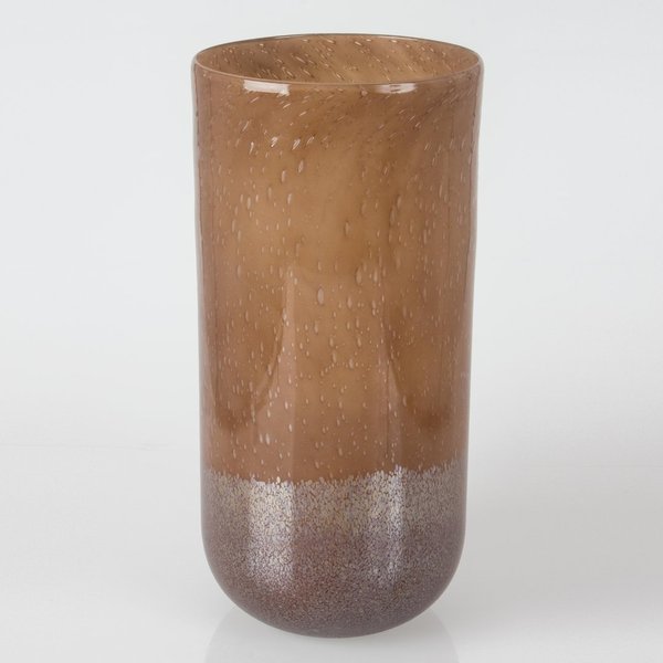 Glas Vase braun-beige
