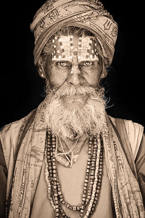 Gobelinbild "India Bandu-Baba", black, 75 x 125 cm