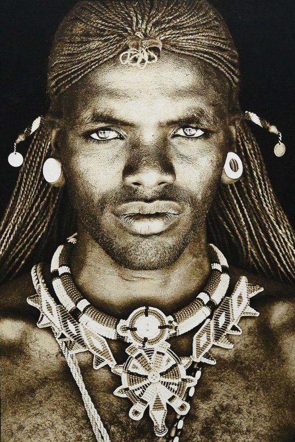Gobelinbild "Samburu Warrior Kenya", 75 x 125 cm