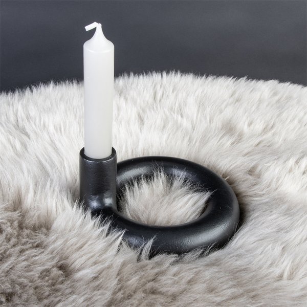 Kerzenhalter Ringförmig - schwarz