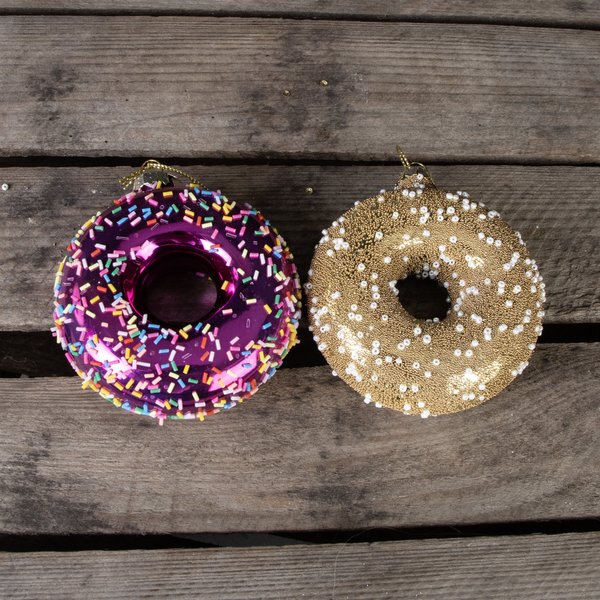 Christbaumschmuck  Donuts in gold – 4er Set